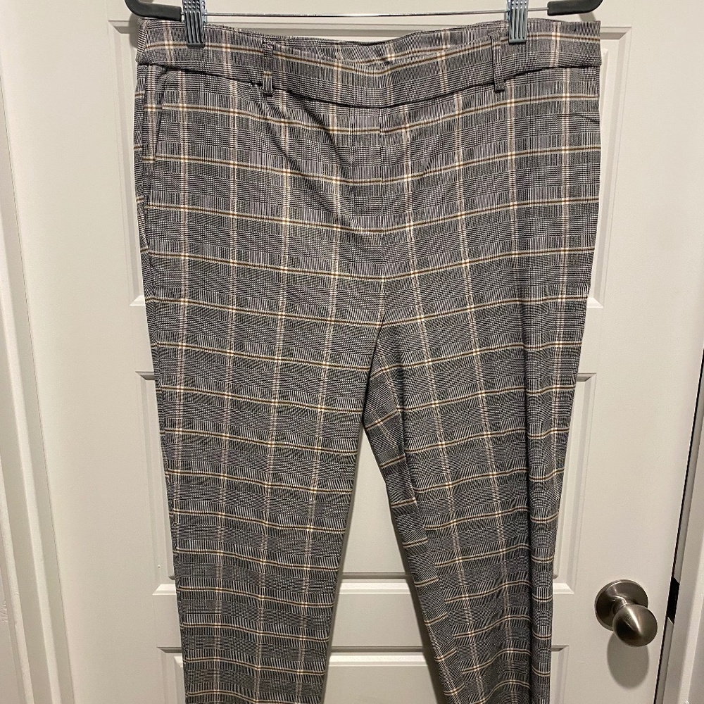 Plaid Capri Business Casual Pants